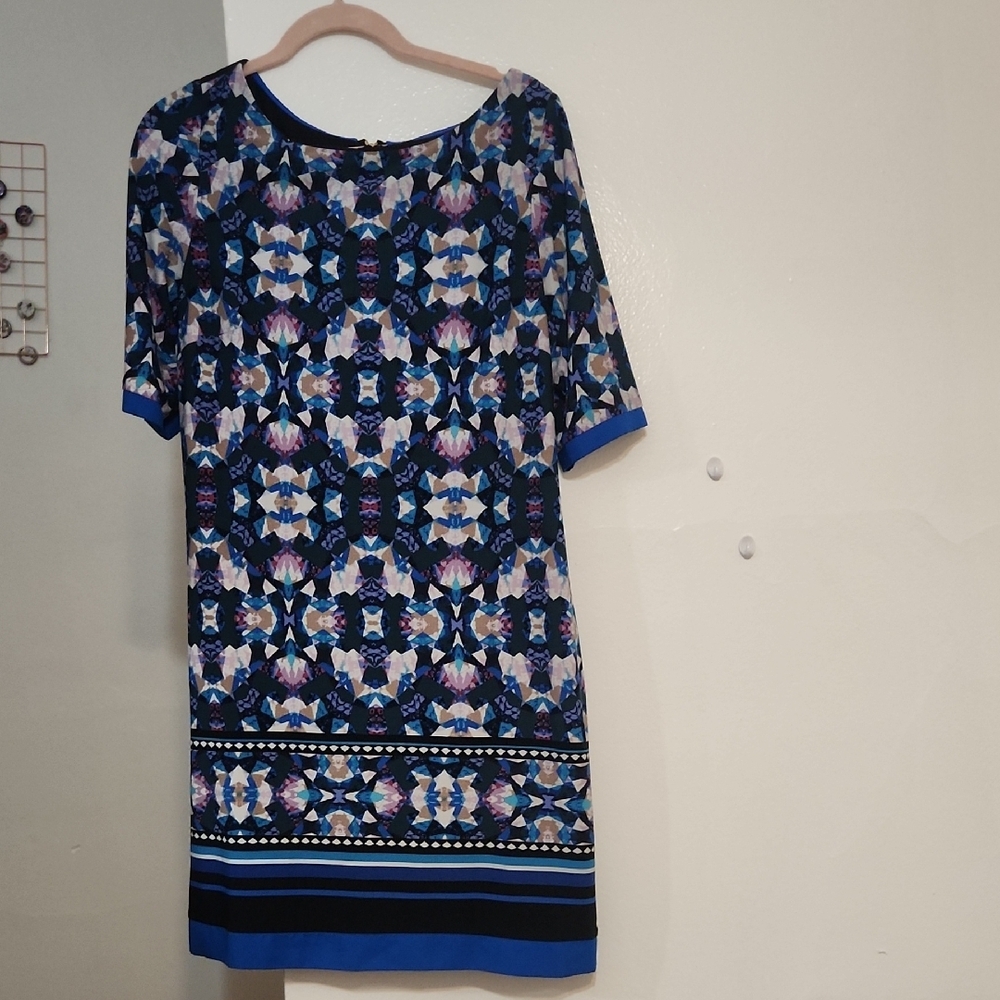 Blue and Black Patterned Dress